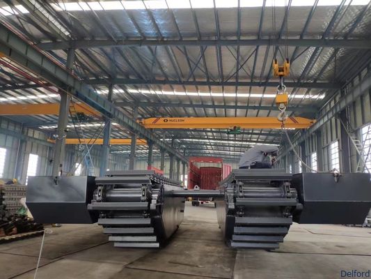 Dredge Amphibious Excavator Undercarriage Pontoon Floating Corrosion Resistant