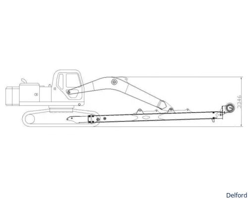 Excavator Long Reach Boom Clamshell Telescopic Arm 35 Ton For Excavator Parts