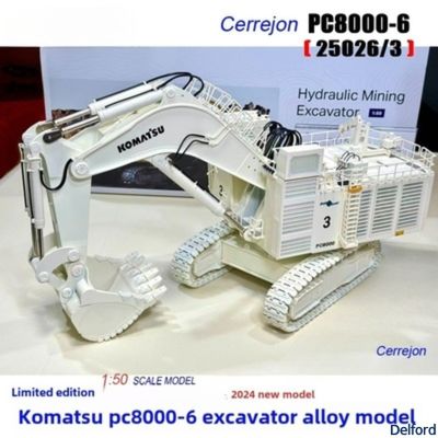 Komatsu PC8000-6 Mining Backhoe Excavator Scale Model White Collector'S Edition Die Cast No. 25026