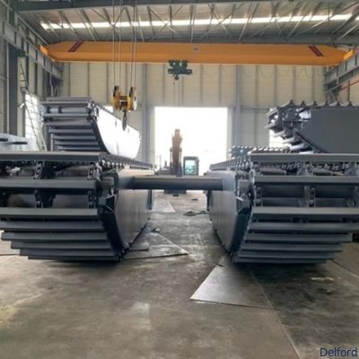 SANY SY135C Amphibious Excavator Pontoon Floating Undercarriage For Swamp
