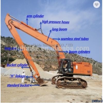 Q355B Q690 Steel Excavator Long Reach Attachment Customized For Dredging Demolition