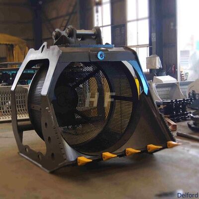 Hydraulic Rotary Screening Bucket Fine Sieve Excavator Bucket Material Processing Sorting Attachment for Construction Supplier