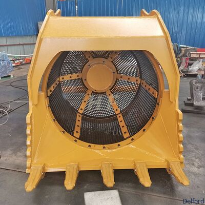 Customized Hydraulic Rotary Screening Bucket Fine Sieve Excavator Bucket Material Processing Sorting Attachment for Construction Supplier