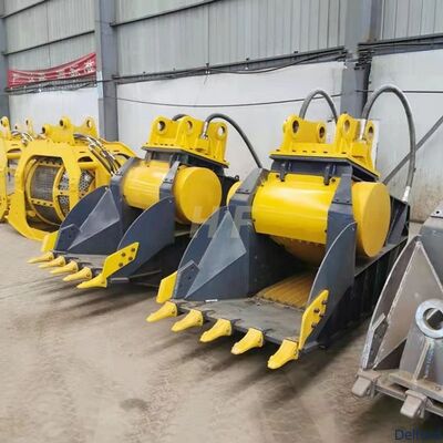 Excavator Crusher Bucket for Rock Concrete Demolition Waste Handling Jaw Crusher Attachment Recycling Machine Supplier