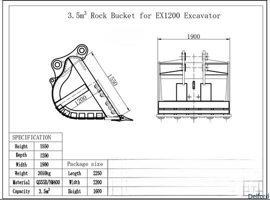 Excavator Boom 20m Long Arm  PC2000 EX1200 Long Excavator Boom With Bucket And Oil Cylinder For Sale