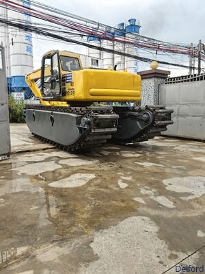 DF Factory Customized Pontoon Used For Second-hand Excavator Komatsu Pc120 Excavator Amphibious Excavator  With Long Reach Boom