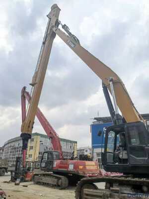 Excavator Telescoping Boom 3 Section Extendable Arm Used For 20 -40 Tons Excavator For Dredging Work 