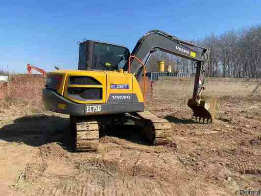 Used  Excavator Original  EC75D 7.5 Ton Hydraulic Crawler Digger With AC Cab For Sale