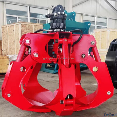 Rotary Polyp Lotus Grab Scrap Metal Yard Hydraulic Orange Peel Grapple for Excavator Crane