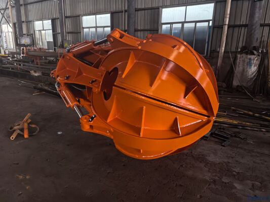 Electro-Hydraulic Multi-Petal Orange Peel Grapple, Rotary Motorized Scrap Grab for Crane Handling Waste Steel Bulk Materials