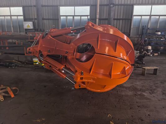 Electro-Hydraulic Multi-Petal Orange Peel Grapple, Rotary Motorized Scrap Grab for Crane Handling Waste Steel Bulk Materials