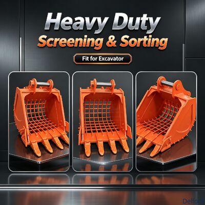 Customizal Excavator Accessories Skeleton Bucket Screening Bucket Excavator Grille Bucket Stone Separation Q355B