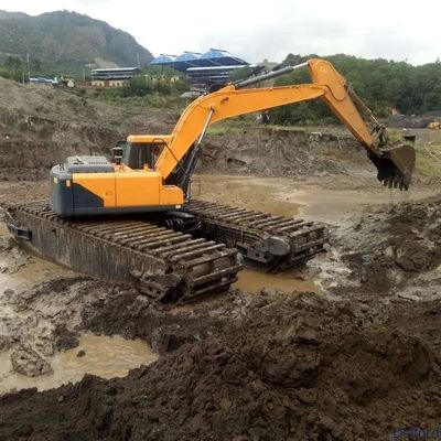 Bagger Amphibienbagger Unterwagen Ponton Schwimmend Korrosionsbeständig