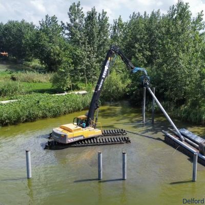 Schiffsstahl amphibischer Bagger Pontoon-Unterbahn für Sumpf