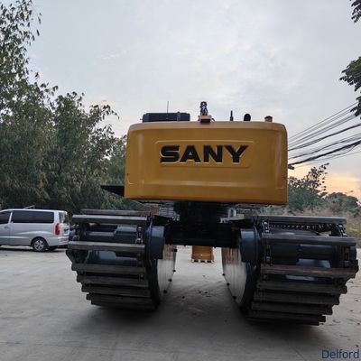 Sany SY135 Amphibious Excavator with side pontoon and long reach boom