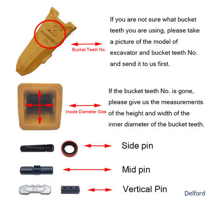 Genuine Diamond NBLF Excavator Bucket Teeth Komatsu PC200 Kobelco SK200 20 Ton Pin & Holder