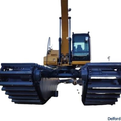 Individuell angepasster schwimmender Amphibienponton für Bagger Cat 320 SY215 PC200
