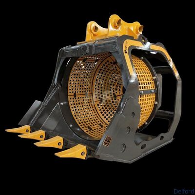 Cubo de cribado rotativo hidráulico a medida Excavadora de tamiz fino Cubo de procesamiento de materiales Sortado de adjunto para proveedor de construcción